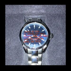 SO & CO Silver and Blue New York Watch (Like New)